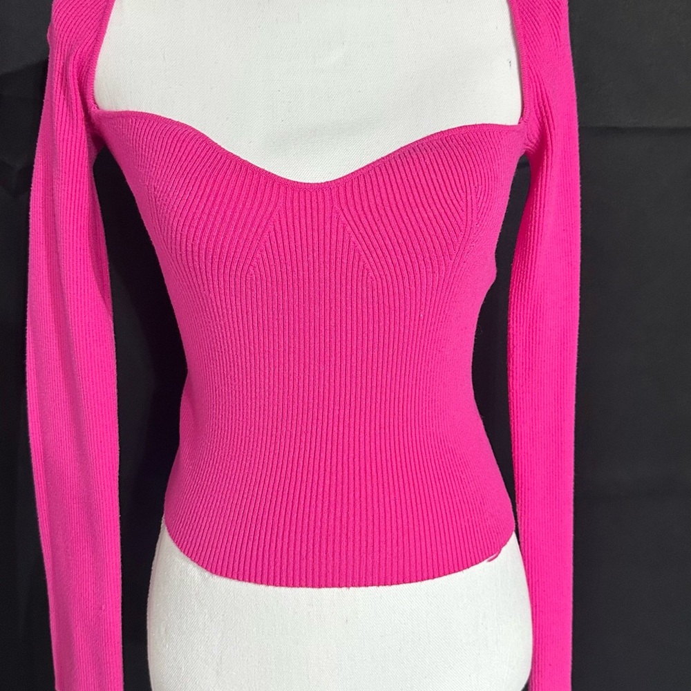 Mustard Seed Fuchsia Ribbed Knit Top